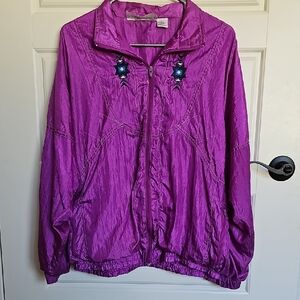Wilson Women's Shiny Purple Zip-Front Bomber Jacket